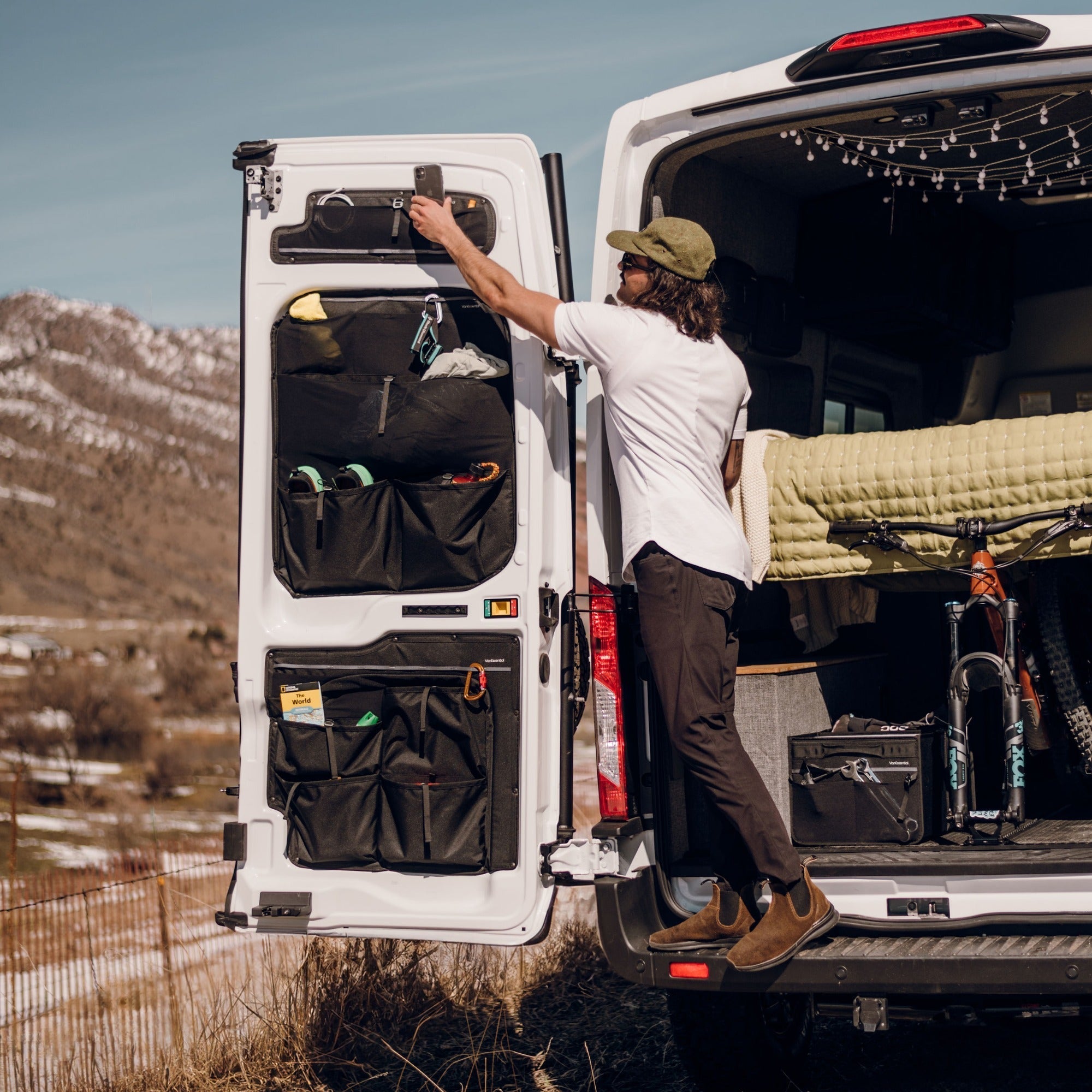 VanEssential Ford Transit Upper Rear Door Storage Panels (Pair) - Out There Vans, LLC