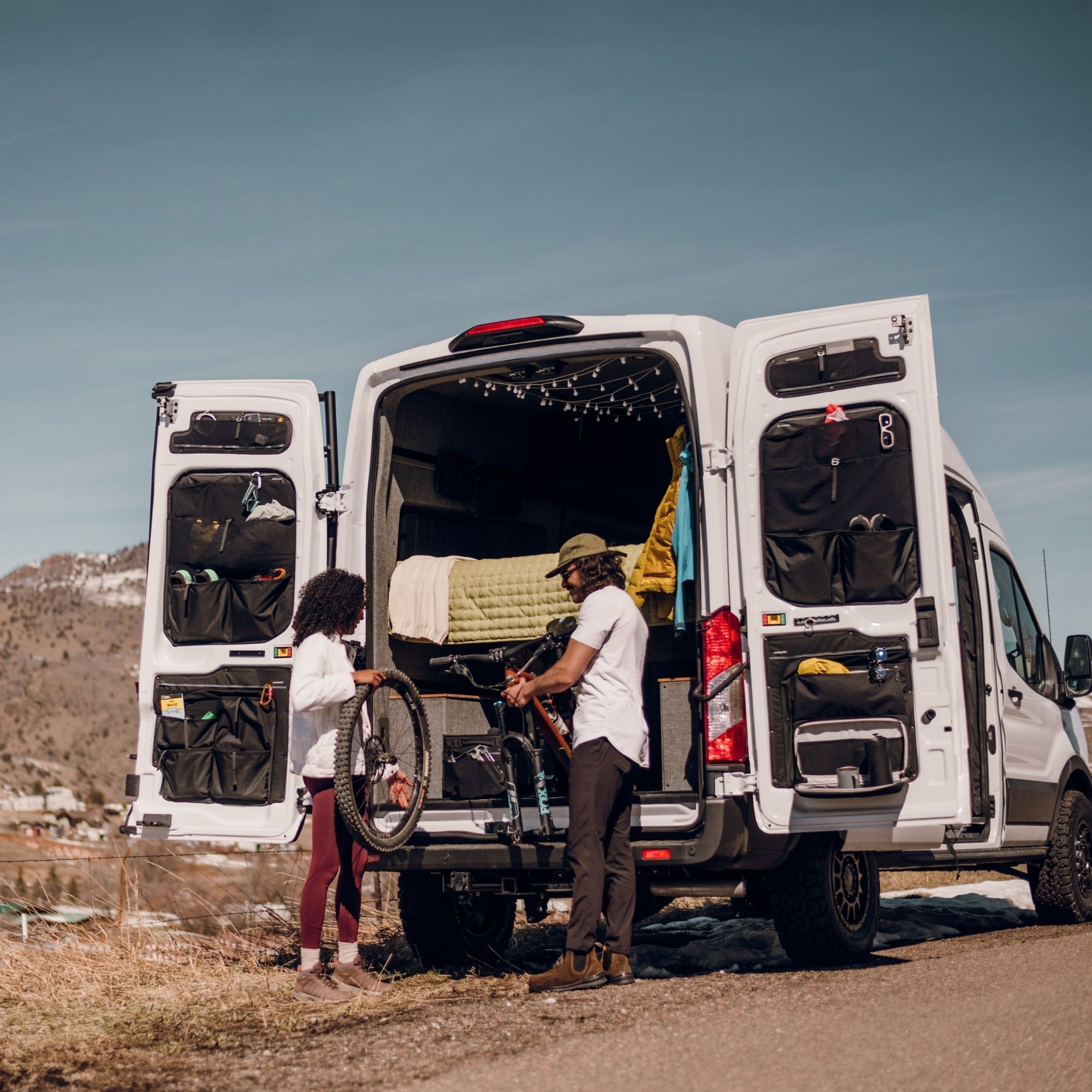 VanEssential Ford Transit Upper Rear Door Storage Panels (Pair) - Out There Vans, LLC