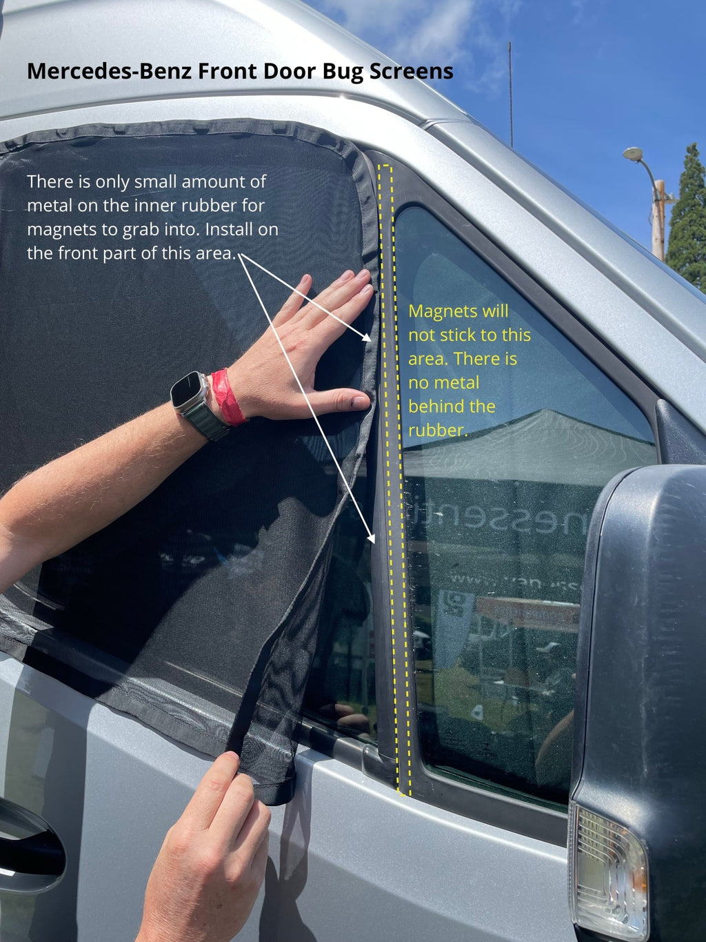 VanEssential Mercedes Sprinter Bug Screen - Front Doors (Pair) - Out There Vans, LLC