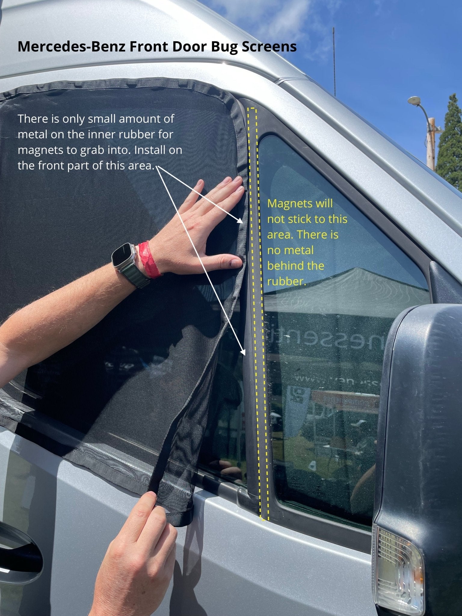 VanEssential Mercedes Sprinter Bug Screen - Front Doors (Pair) - Out There Vans, LLC