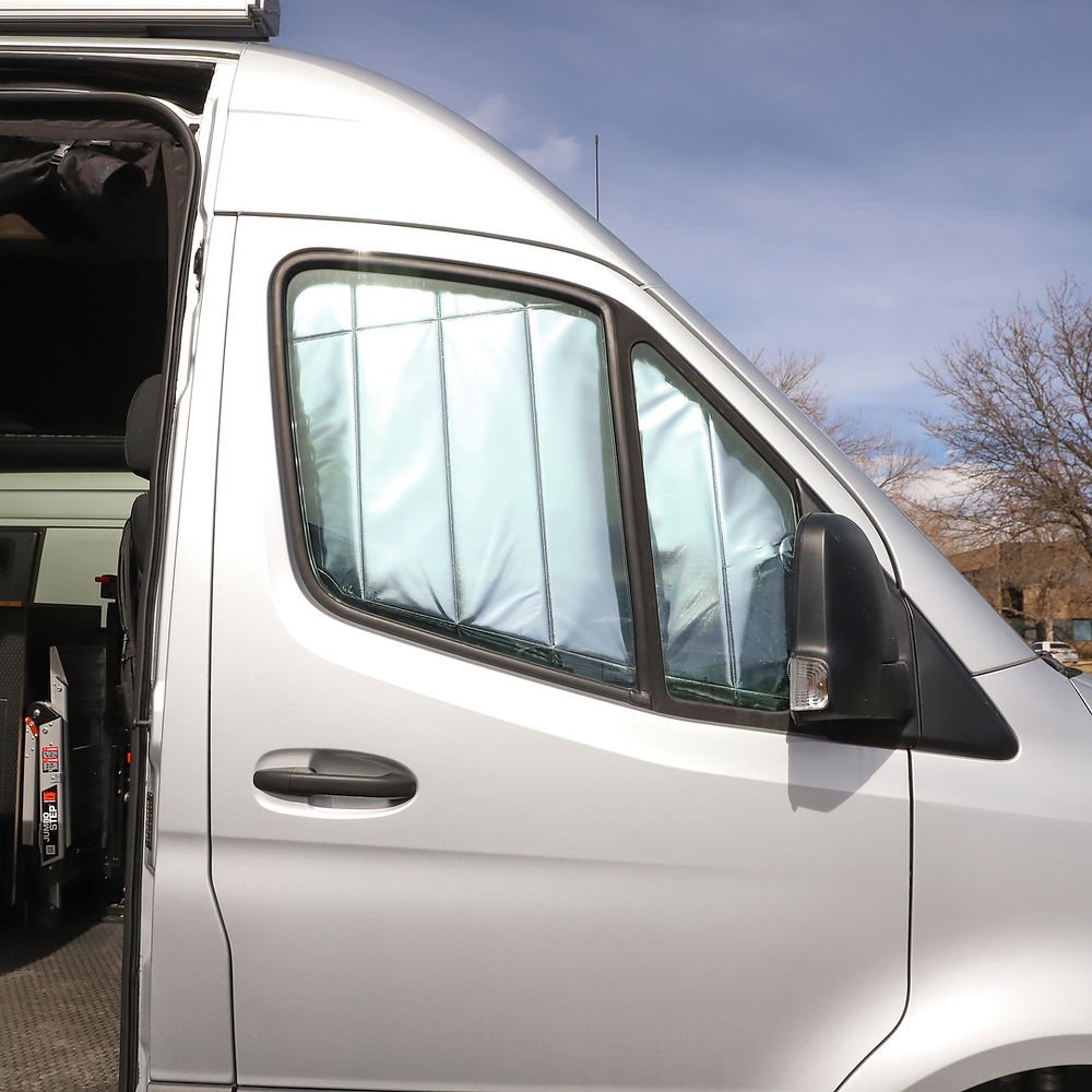 VanEssential Mercedes Sprinter Front Door Window Covers (Pair) - Out There Vans, LLC
