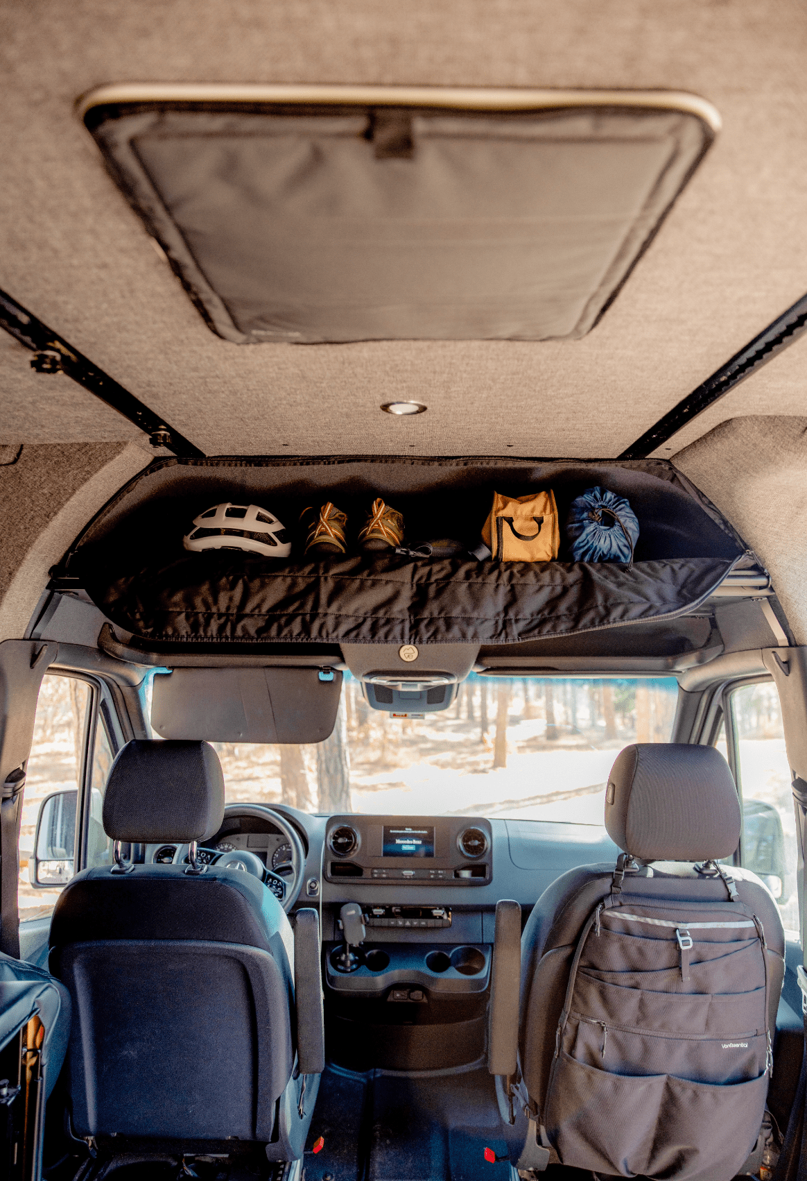 VanEssential Mercedes Sprinter Headliner Shelf Cover - Out There Vans, LLC