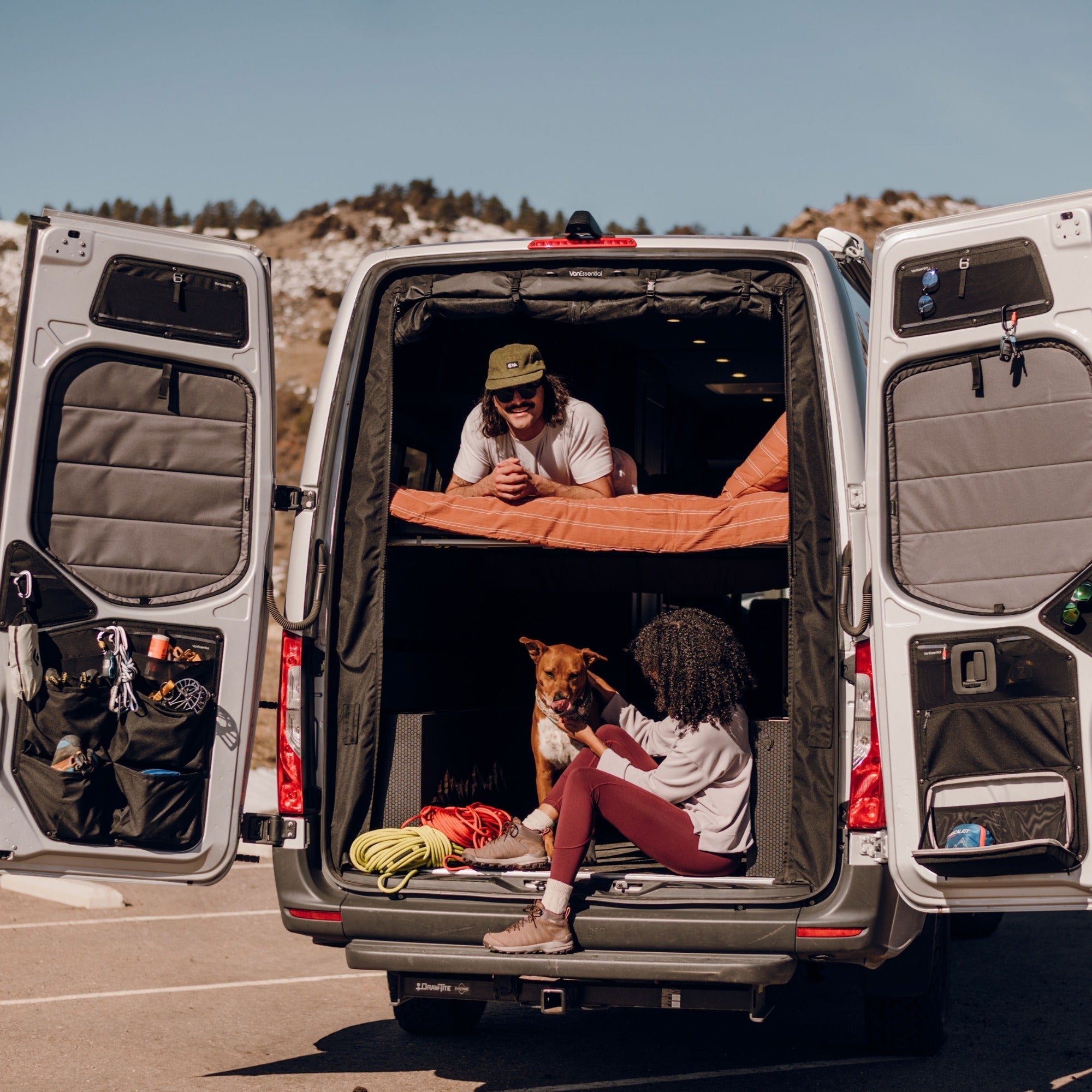 VanEssential Mercedes Sprinter Lower Rear Door Storage Panels (Pair) - Out There Vans, LLC