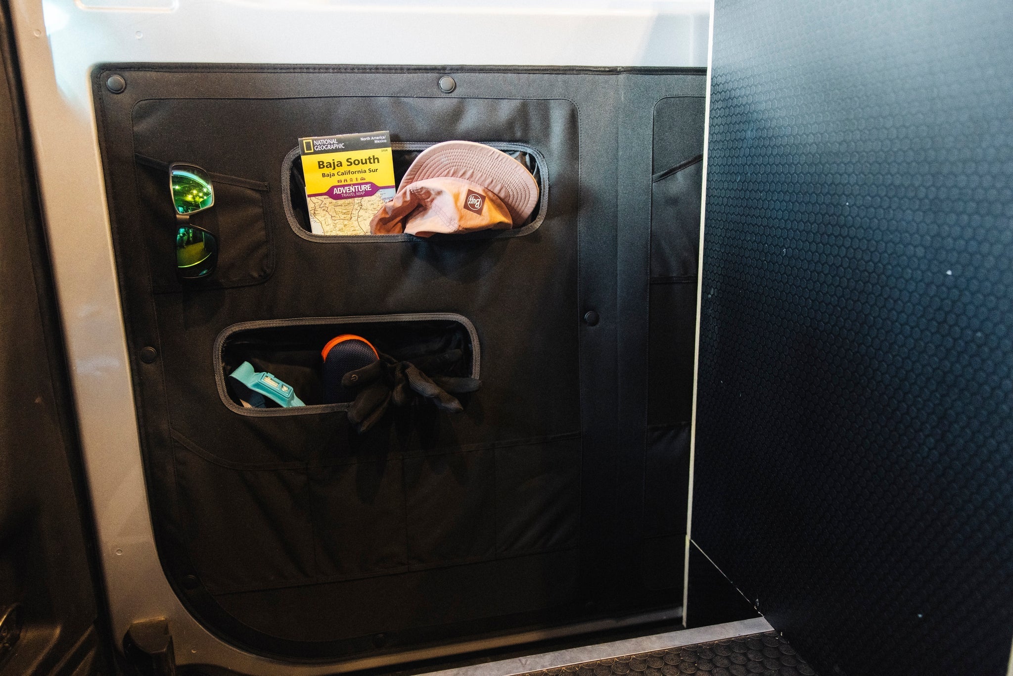 VanEssential Mercedes Sprinter Lower Sliding Door Storage Panel - Out There Vans, LLC