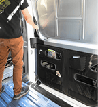 VanEssential Mercedes Sprinter Lower Sliding Door Storage Panel - Out There Vans, LLC