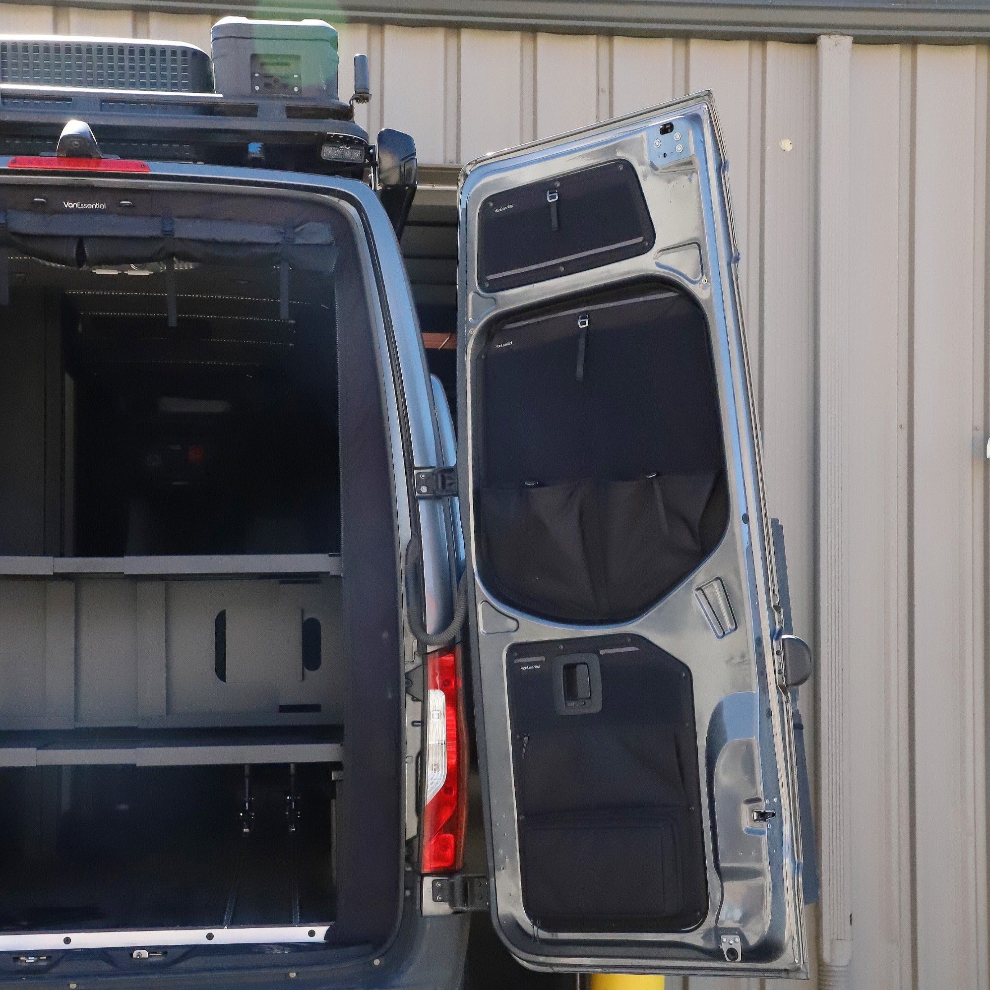 VanEssential Mercedes Sprinter Middle Rear Door Storage Panels (Pair) - Out There Vans, LLC