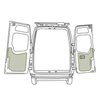 VanEssential Mercedes Sprinter NCV3 Lower Rear Door Storage Panels (Pair) - Out There Vans