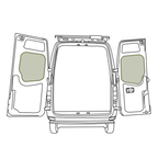 VanEssential Mercedes Sprinter NCV3 Middle Rear Door Storage Panels (Pair) - Out There Vans