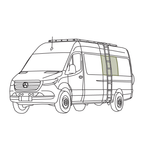 VanEssential Mercedes Sprinter Passenger Van Middle Window Cover - Out There Vans, LLC