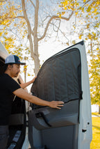 VanEssential Mercedes Sprinter Reflective Front Door Window Cover (Pair) - Out There Vans, LLC