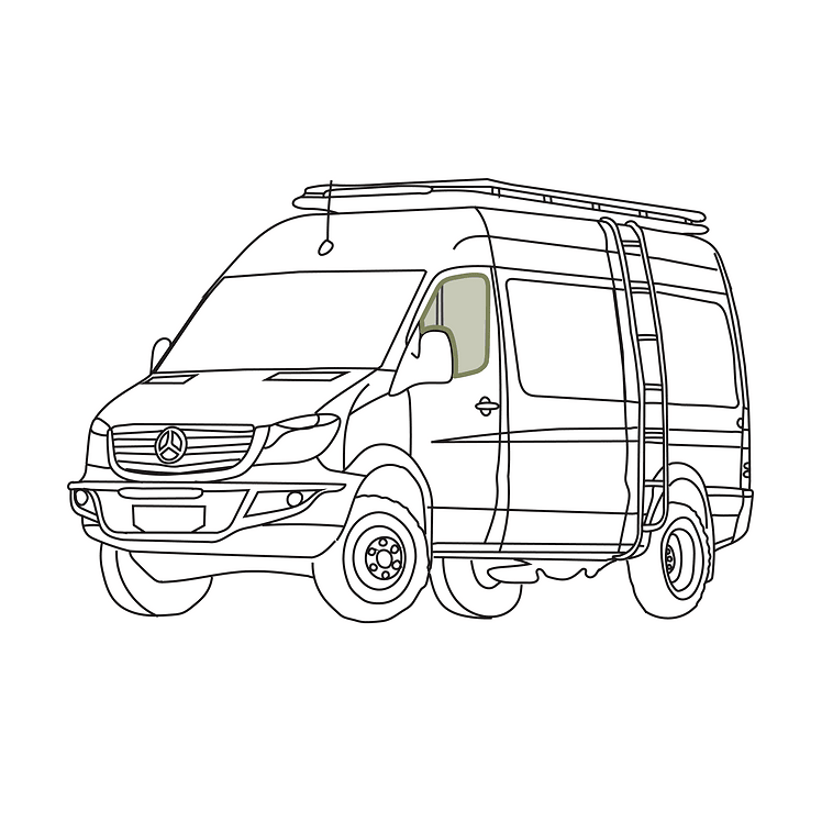 VanEssential Mercedes Sprinter Reflective Front Door Window Cover (Pair) - Out There Vans, LLC