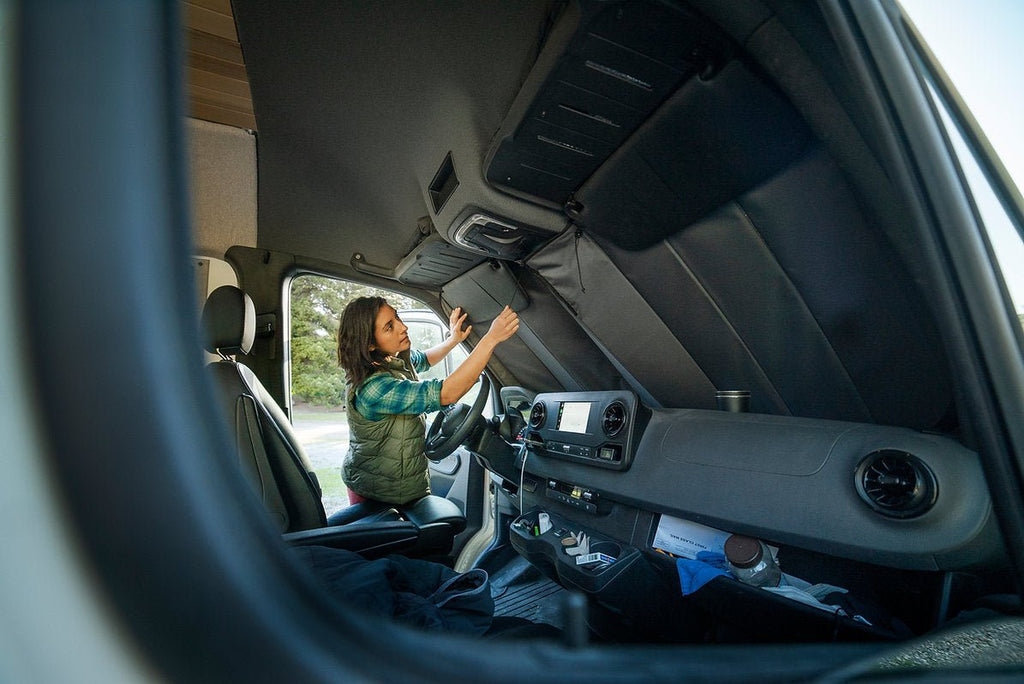 VanEssential Mercedes Sprinter Reflective Front Windshield Cover - Out There Vans, LLC
