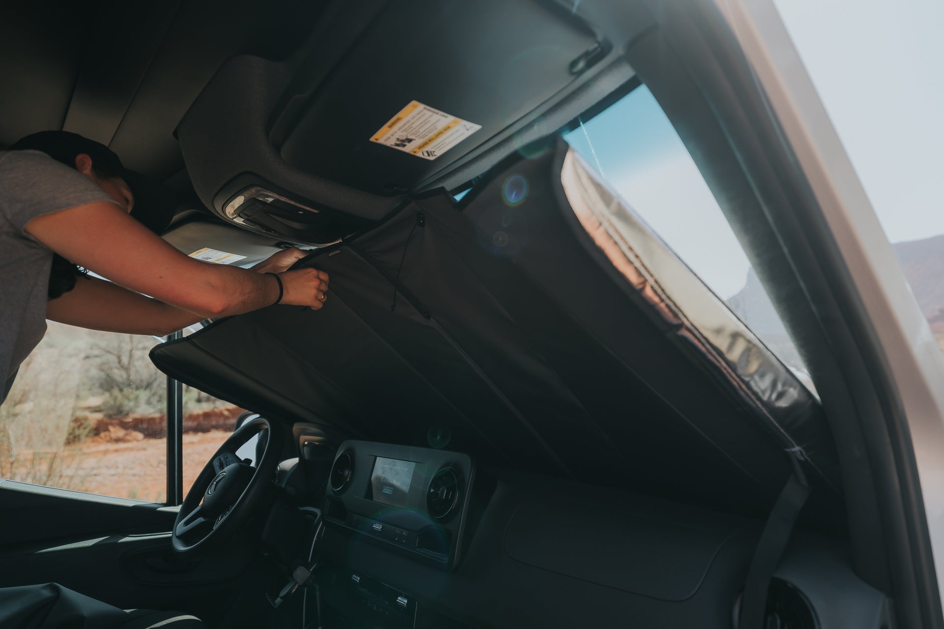 VanEssential Mercedes Sprinter Reflective Front Windshield Cover - Out There Vans, LLC