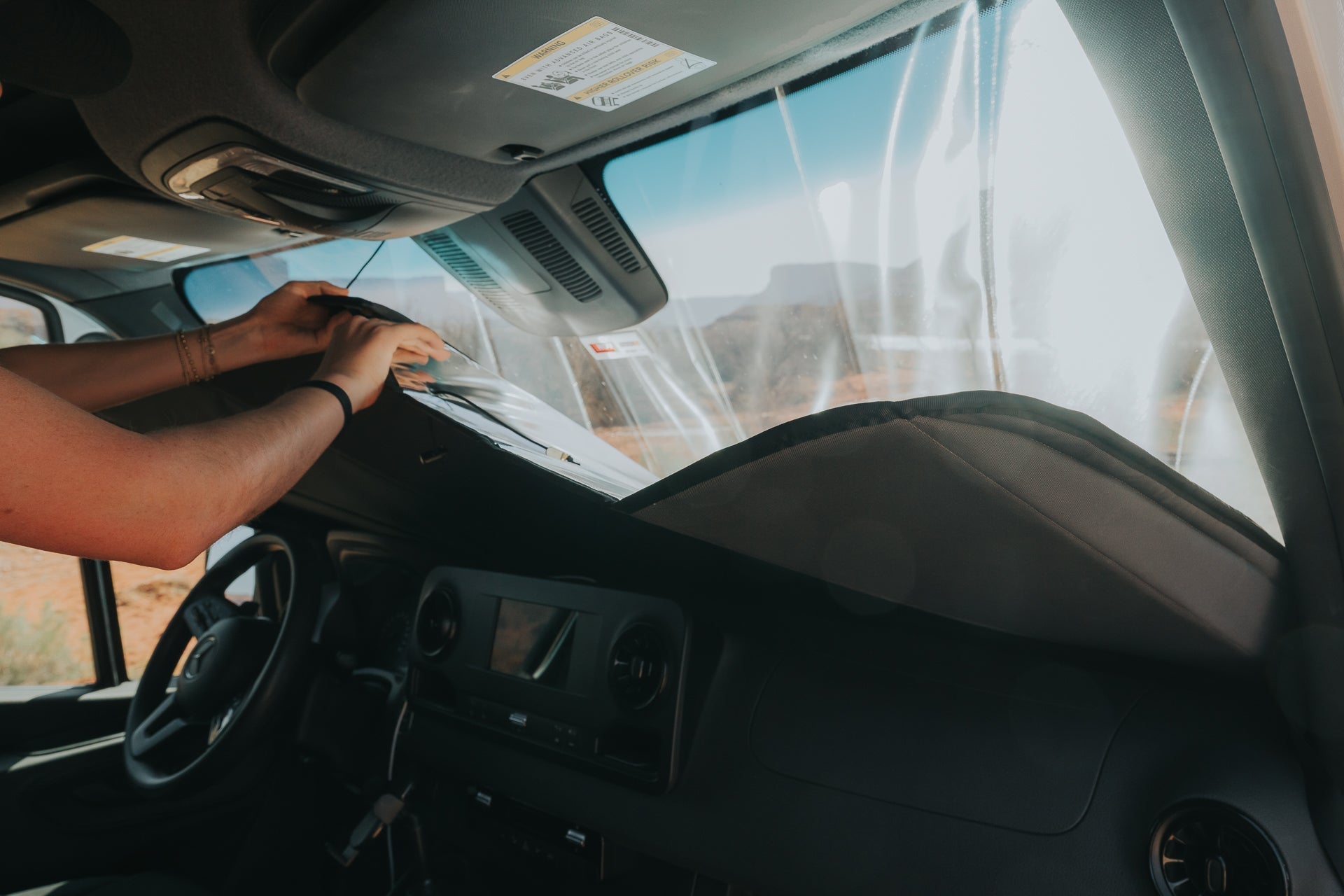 VanEssential Mercedes Sprinter Reflective Front Windshield Cover - Out There Vans, LLC