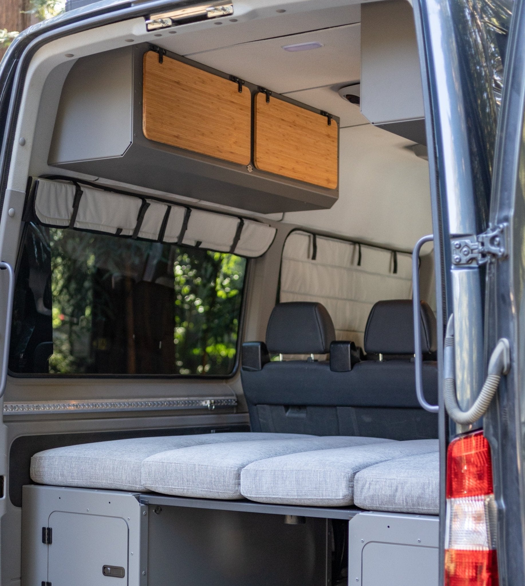 VanEssential Mercedes Sprinter Stealth Passenger Van Rear Qtr Window Covers - Out There Vans, LLC