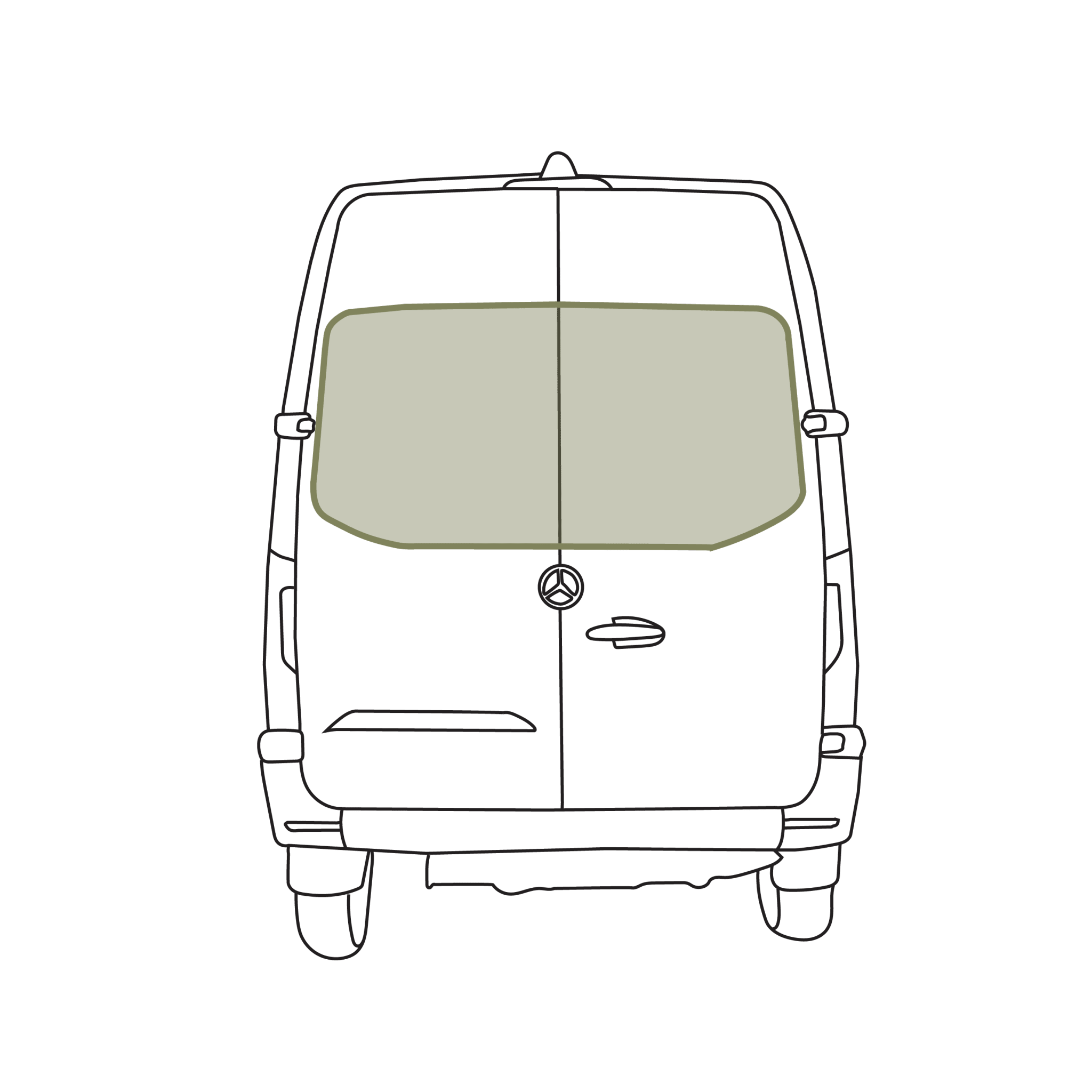 VanEssential Mercedes Sprinter Stealth Rear Door Window Covers (Pair) - Out There Vans, LLC