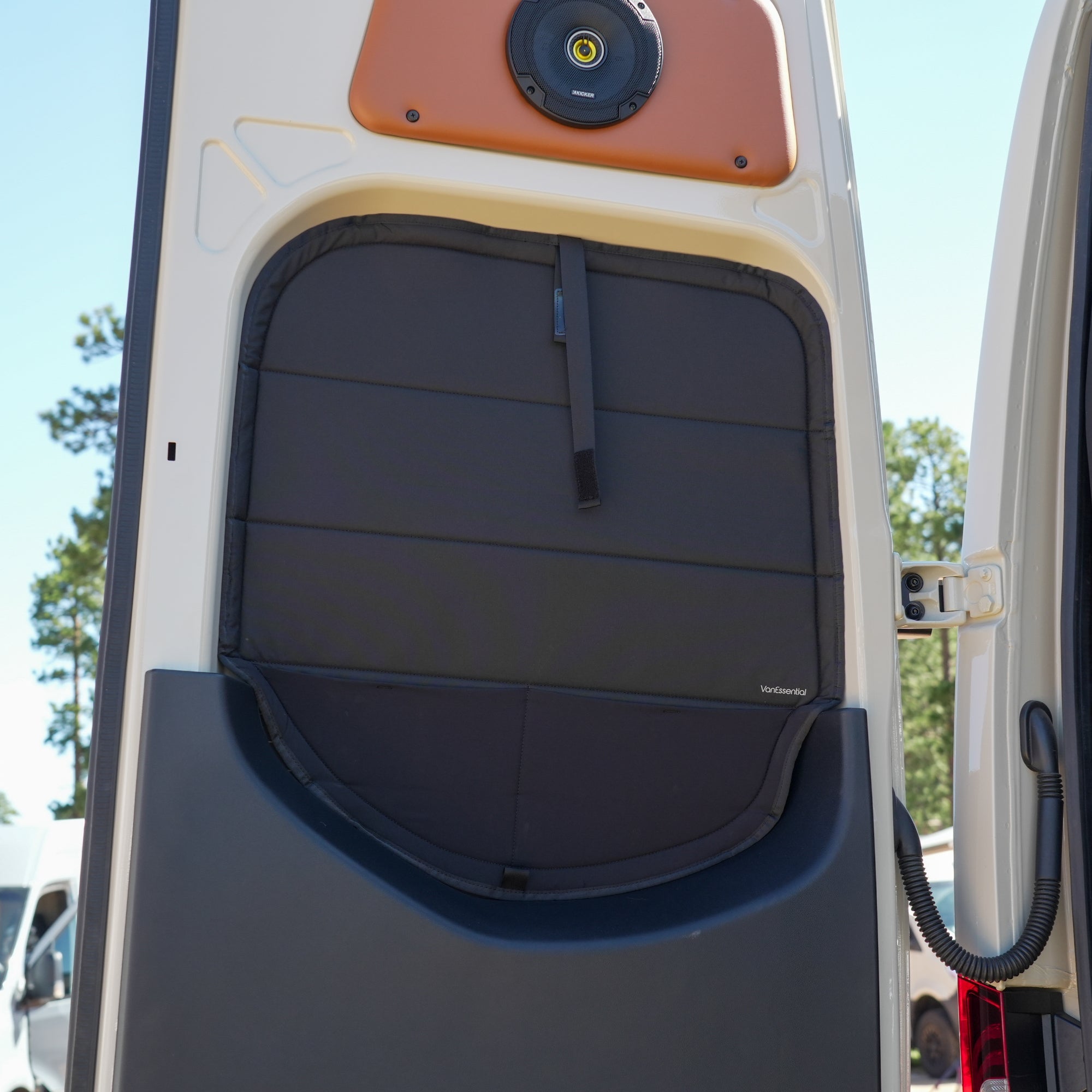 VanEssential Mercedes Sprinter Stealth Rear Door Window Covers (Pair) - Out There Vans, LLC