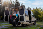 VanEssential Mercedes Sprinter Stealth Rear Door Window Covers (Pair) - Out There Vans, LLC