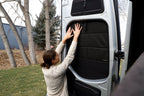 VanEssential Mercedes Sprinter Stealth Rear Door Window Covers (Pair) - Out There Vans, LLC