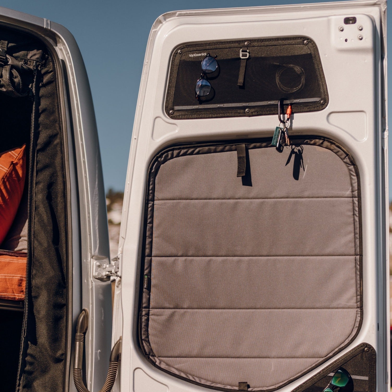 VanEssential Mercedes Sprinter Upper Rear Door Storage Panels (Pair) - Out There Vans, LLC