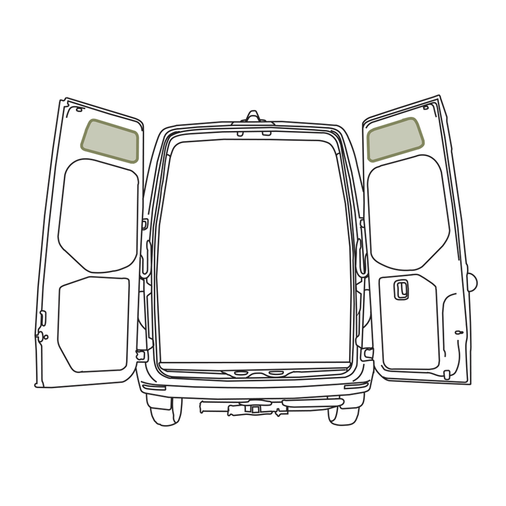 VanEssential Mercedes Sprinter Upper Rear Door Storage Panels (Pair) - Out There Vans