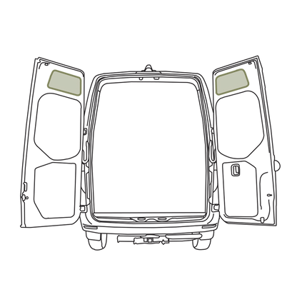 VanEssential Mercedes Sprinter Upper Rear Door Storage Panels (Pair) - Out There Vans