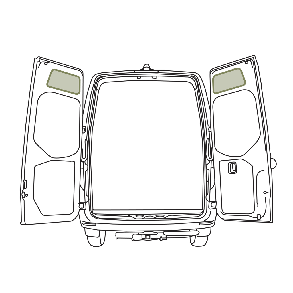 VanEssential Mercedes Sprinter Upper Rear Door Storage Panels (Pair) - Out There Vans, LLC