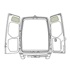 VanEssential Mercedes Sprinter Upper Rear Door Storage Panels (Pair) - Out There Vans, LLC