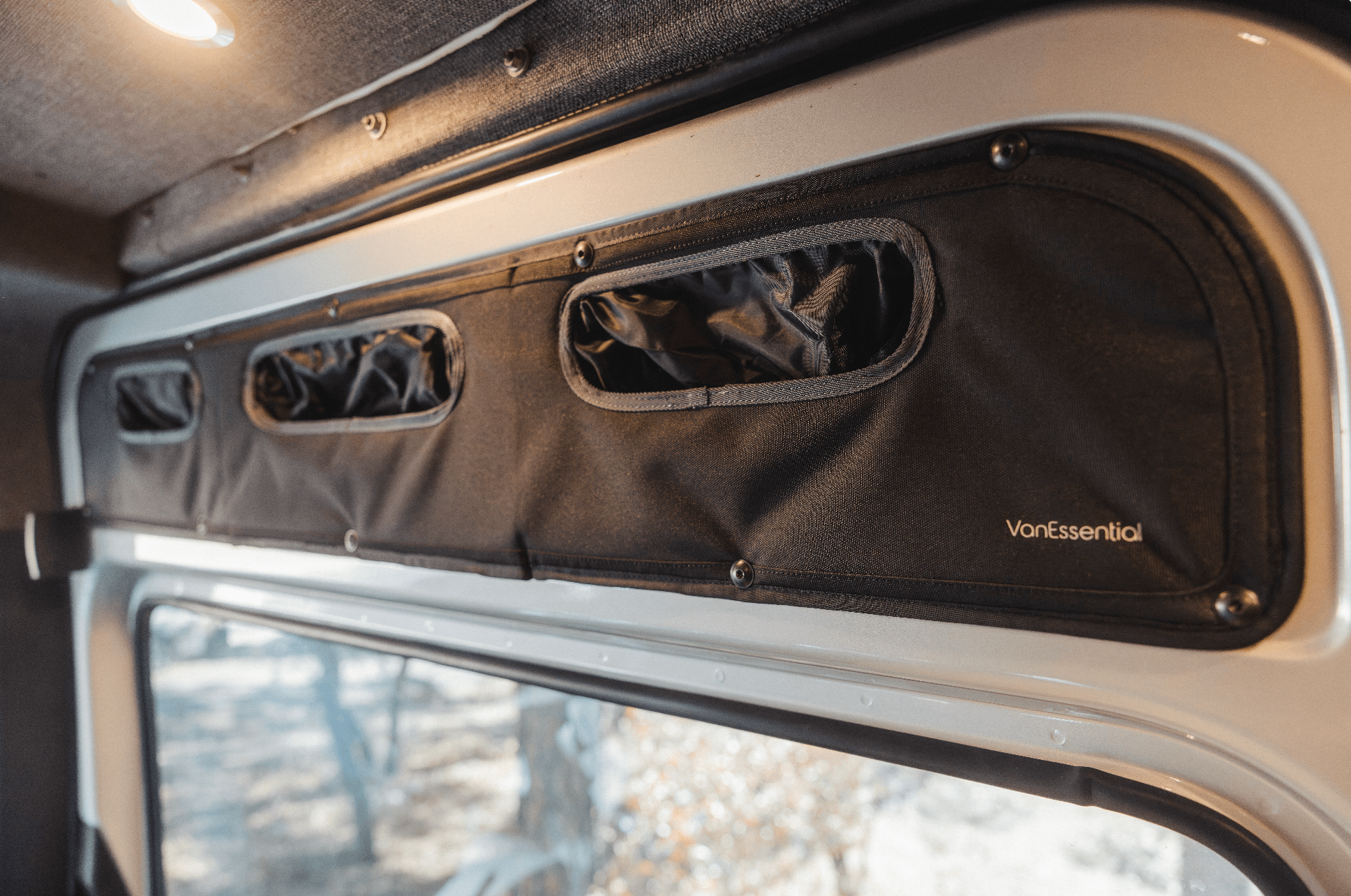 VanEssential Mercedes Sprinter Upper Sliding Door Storage Panel - Out There Vans, LLC