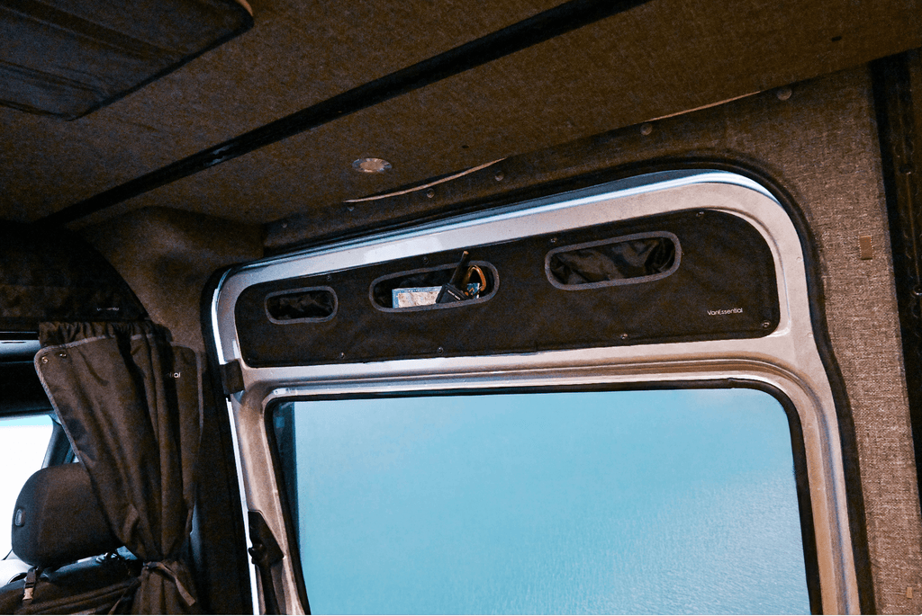 VanEssential Mercedes Sprinter Upper Sliding Door Storage Panel - Out There Vans, LLC