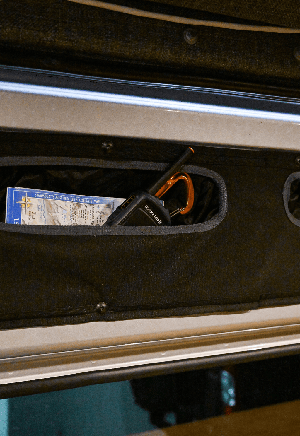 VanEssential Mercedes Sprinter Upper Sliding Door Storage Panel - Out There Vans, LLC