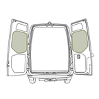 VanEssential Mercedes Sprinter VS30 Middle Rear Door Storage Panels (Pair) - Out There Vans