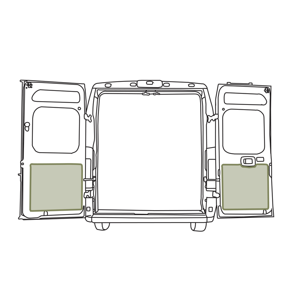 VanEssential RAM ProMaster Lower Rear Door Storage Panels (Pair) - Out There Vans, LLC