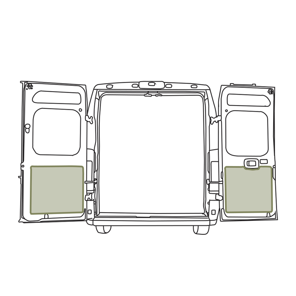 VanEssential RAM ProMaster Lower Rear Door Storage Panels (Pair) - Out There Vans