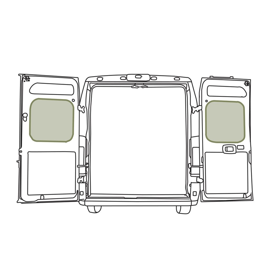 VanEssential RAM ProMaster Middle Rear Door Storage Panels (Pair) - Out There Vans, LLC