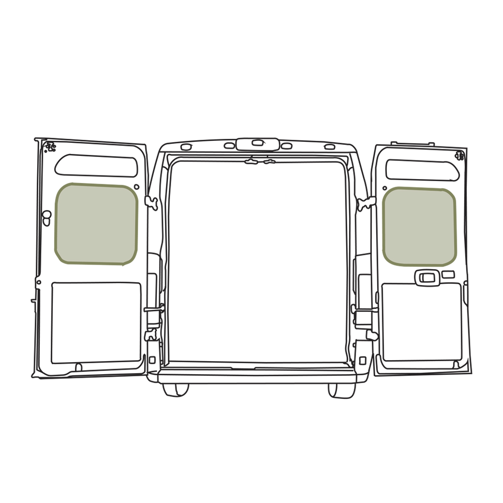 VanEssential RAM ProMaster Middle Rear Door Storage Panels (Pair) - Out There Vans