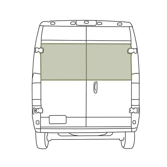 VanEssential Ram ProMaster Rear Door Window Covers (Pair) - Out There Vans, LLC