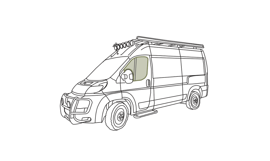 VanEssential RAM ProMaster Reflective Front Door Window Covers (Pair) - Out There Vans, LLC