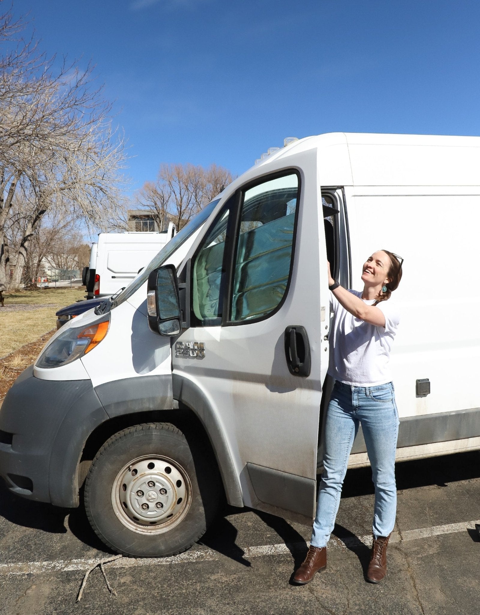 VanEssential RAM ProMaster Reflective Front Door Window Covers (Pair) - Out There Vans, LLC