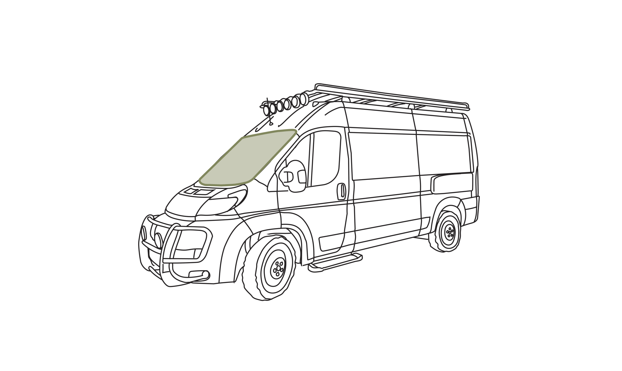 VanEssential RAM ProMaster Stealth Front Windshield Cover - Out There Vans, LLC