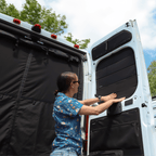 VanEssential RAM ProMaster Stealth Rear Door Window Covers (Pair) - Out There Vans, LLC