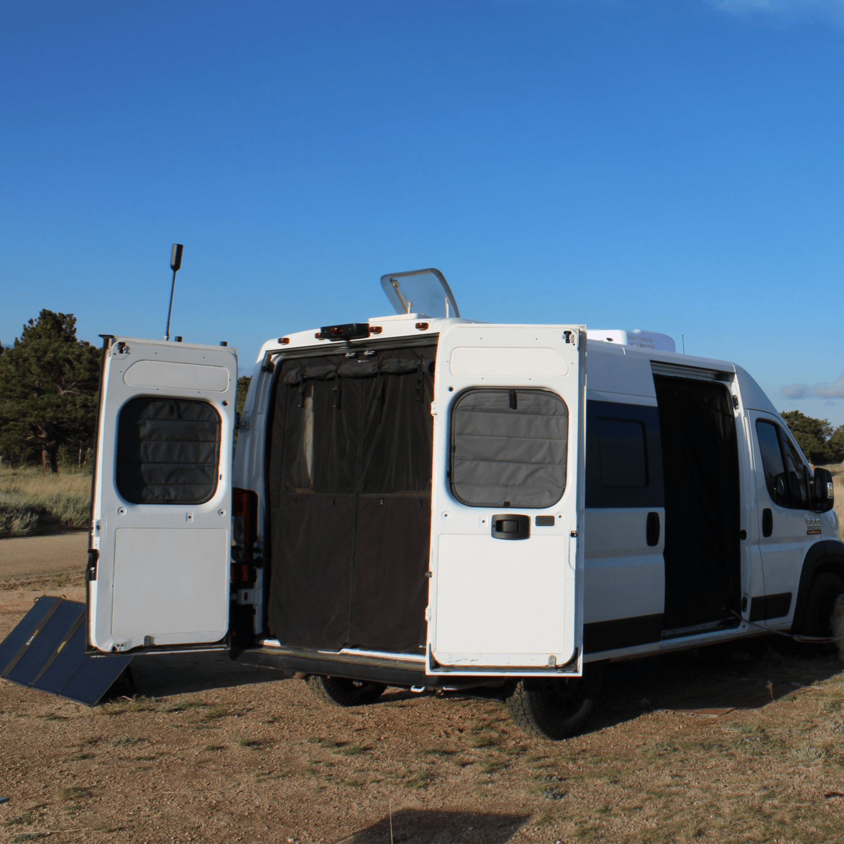 VanEssential RAM ProMaster Stealth Rear Door Window Covers (Pair) - Out There Vans, LLC