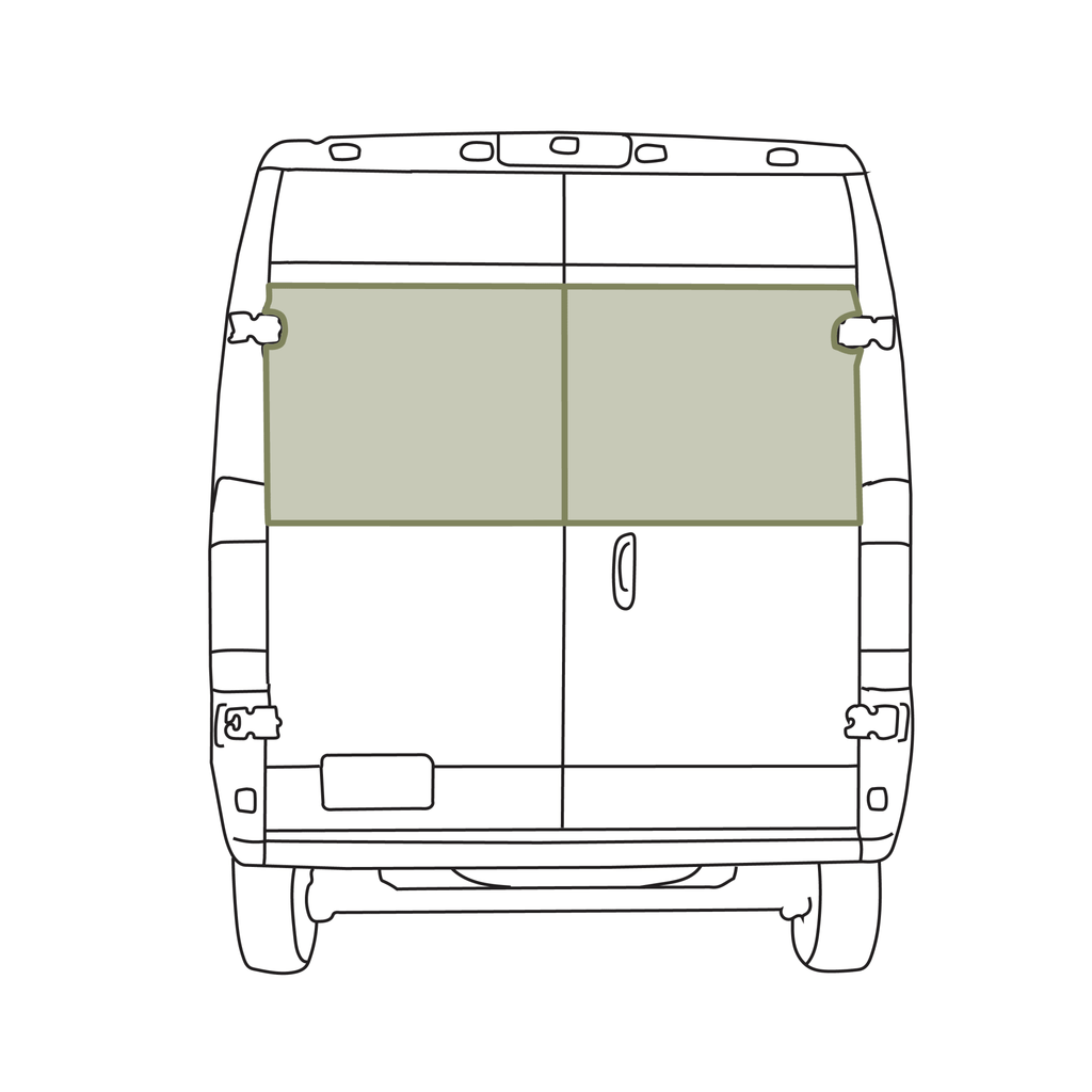 VanEssential RAM ProMaster Stealth Rear Door Window Covers (Pair) - Out There Vans, LLC
