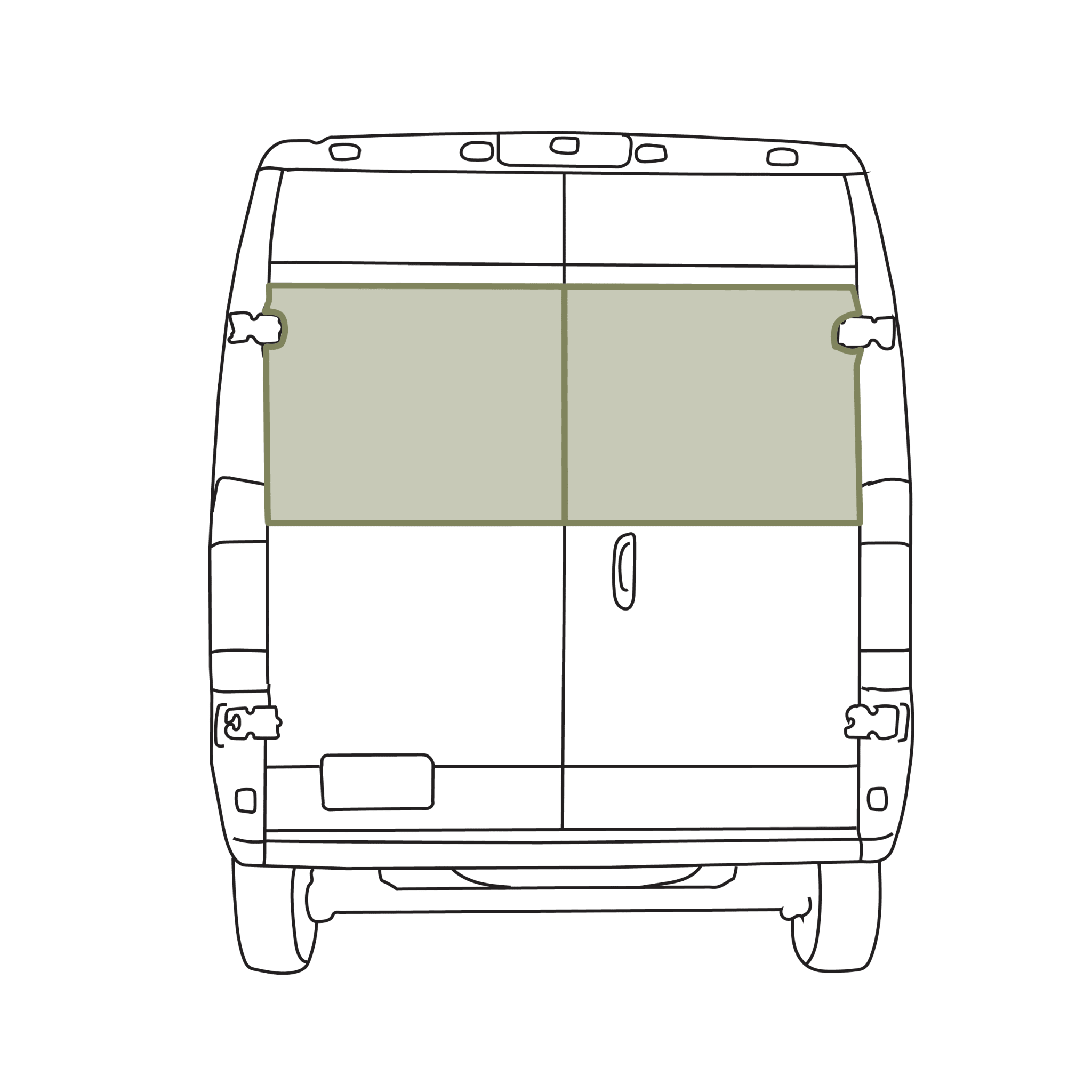 VanEssential RAM ProMaster Stealth Rear Door Window Covers (Pair) - Out There Vans, LLC