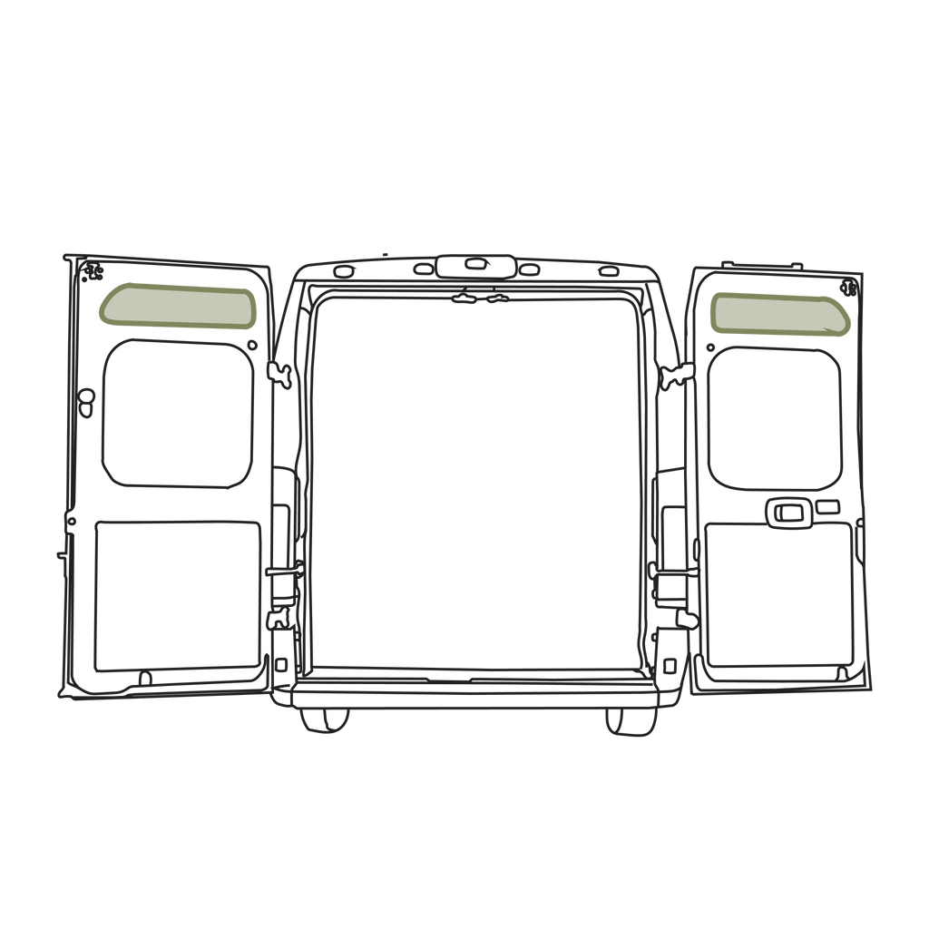 VanEssential RAM ProMaster Upper Rear Door Storage Panels (Pair) - Out There Vans, LLC