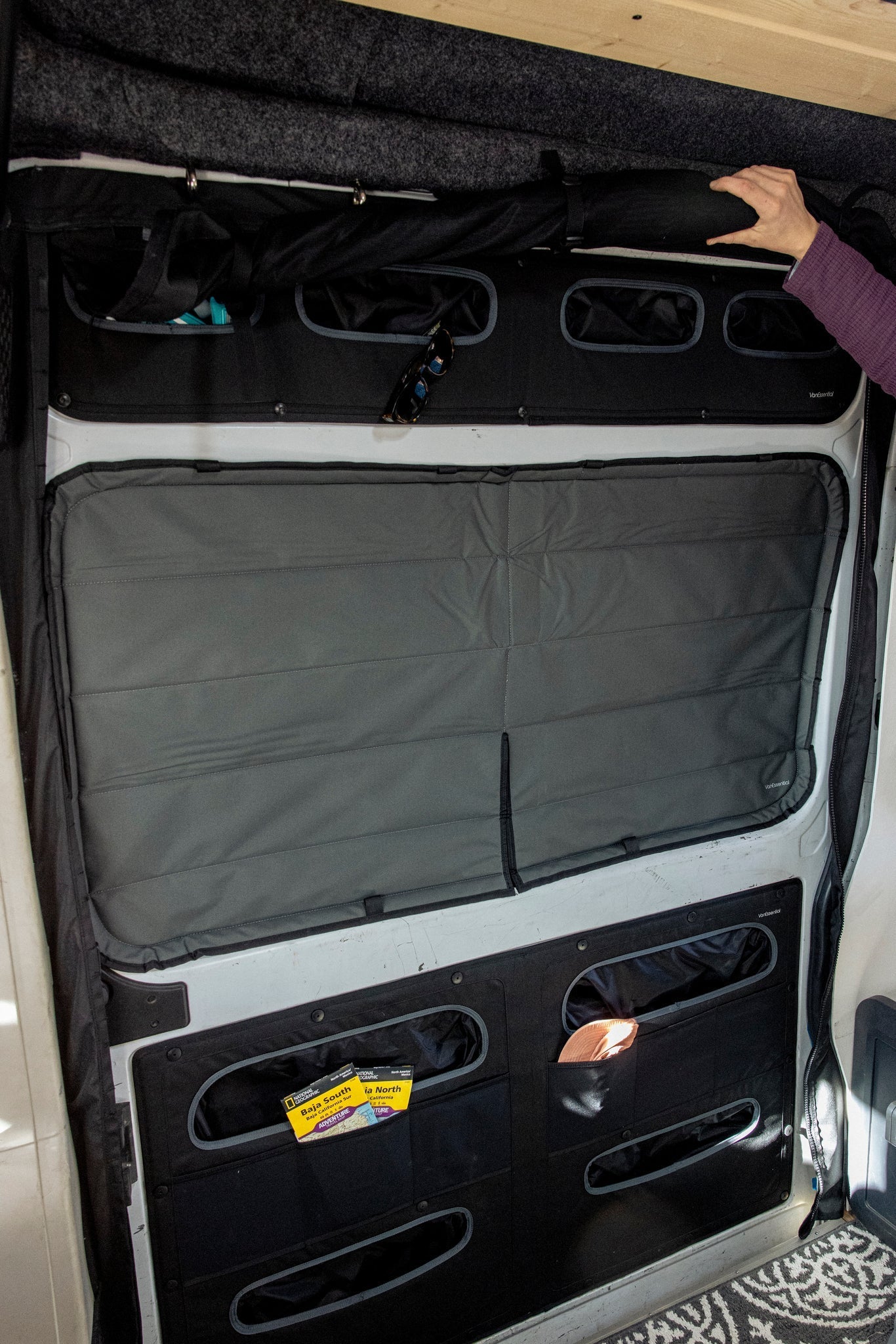 VanEssential RAM ProMaster Upper Sliding Door Storage Panel - Out There Vans, LLC