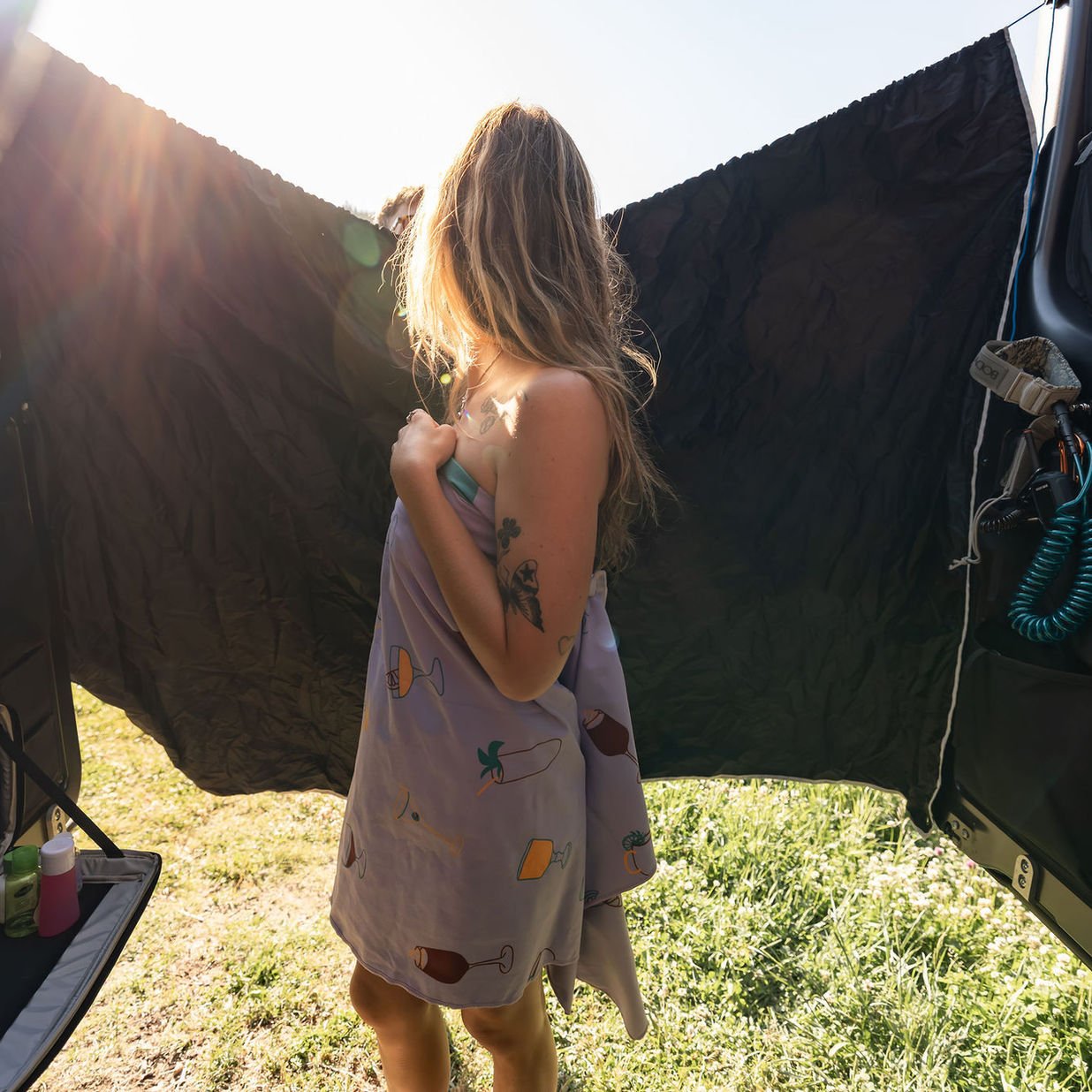 VanEssential Rear Door Van Shower Curtain - Out There Vans, LLC