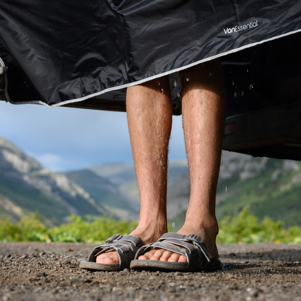 VanEssential Rear Door Van Shower Curtain - Out There Vans, LLC