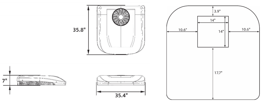 VELIT 3000R - 24V/48V Rooftop Air Conditioner - Out There Vans, LLC
