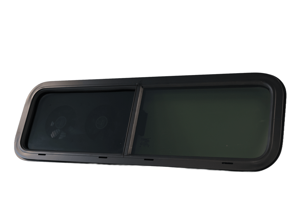 VW1033 Dual - Fan Half Slider Bunk Window - Out There Vans, LLC